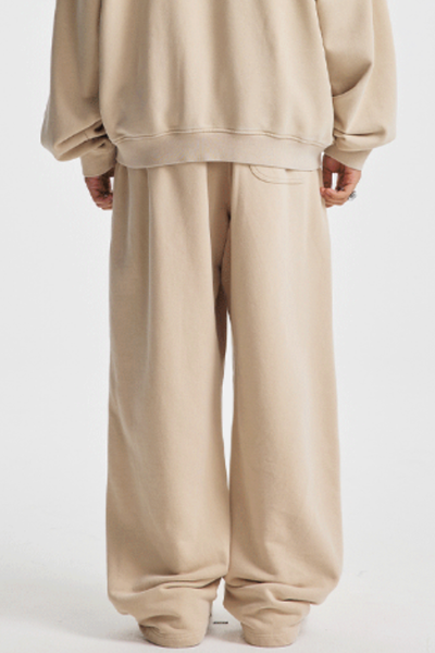 Men's Cotton  Streetwear Washed Distressed Wide Leg Pants