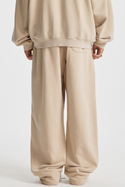 Men's Cotton  Streetwear Washed Distressed Wide Leg Pants
