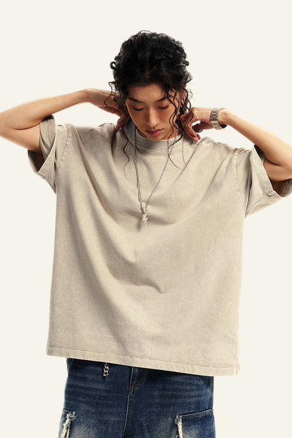 Women's Cotton Streetwear Vintage Washed T-shirt