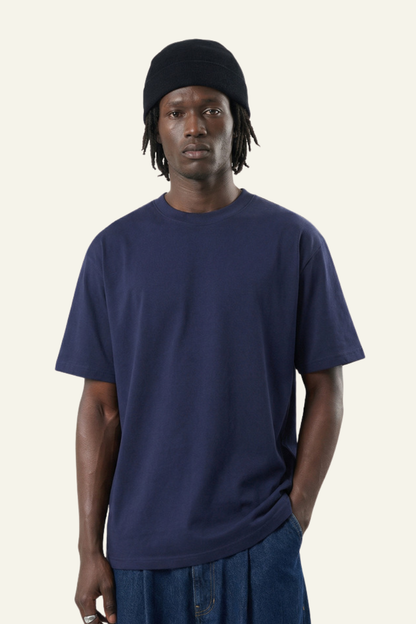 Men's Streetwear Loose-Fitting Drop Shoulders Solid T-shirt