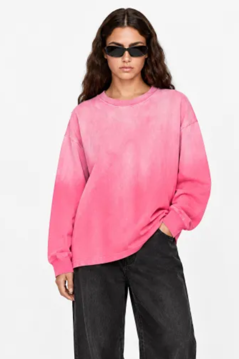 Women Fall Clothing Washed Loose Long Sleeve Cotton Top