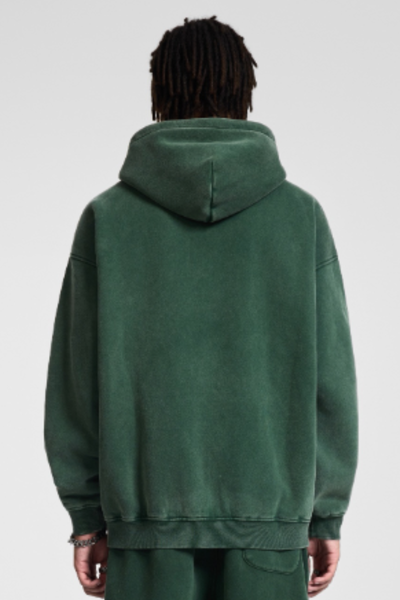 Men's Fall Winter 360g Washed Batik Fleece Loose Hoodie