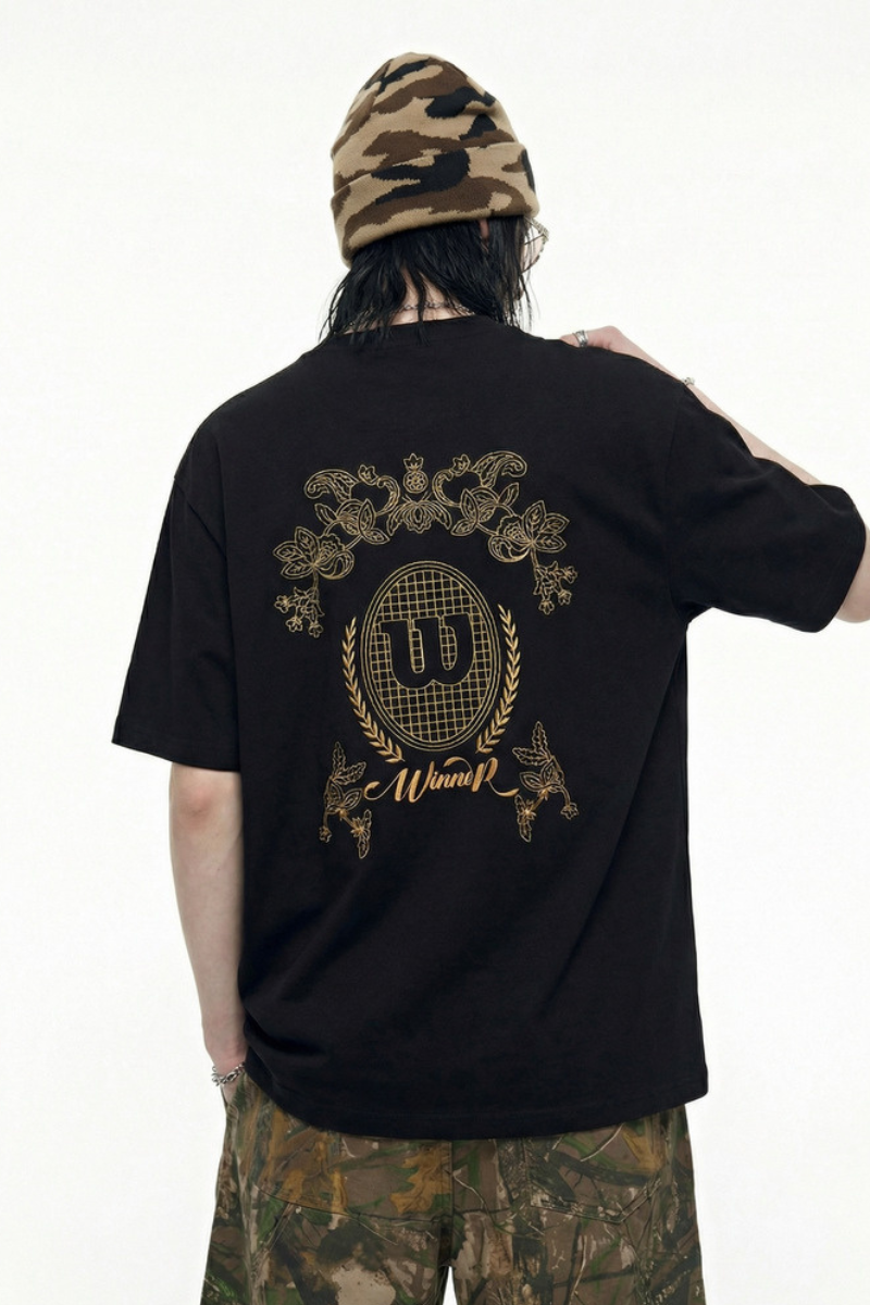 Women's Foil Badge Vintage Oversized Crewneck Tee
