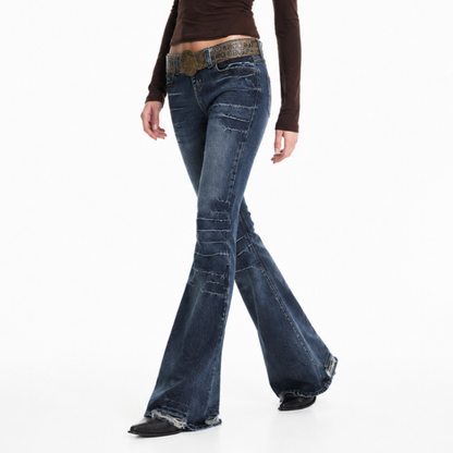 Women's Vintage Wash High Waist Flare Jeans