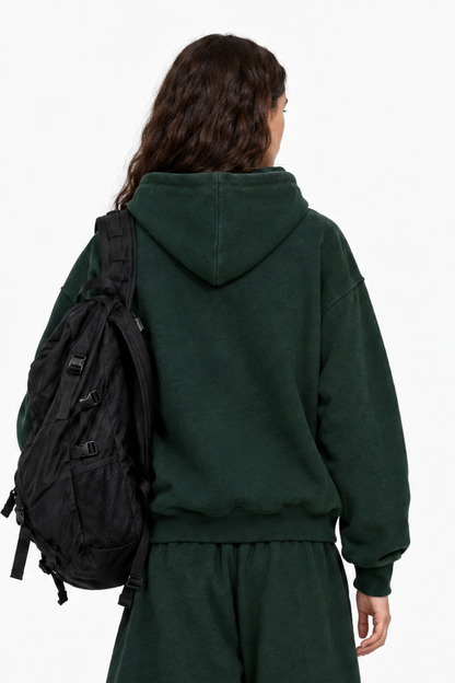 Women Fall Clothing Heavy Terry Double-Zip Pocket Hoodie