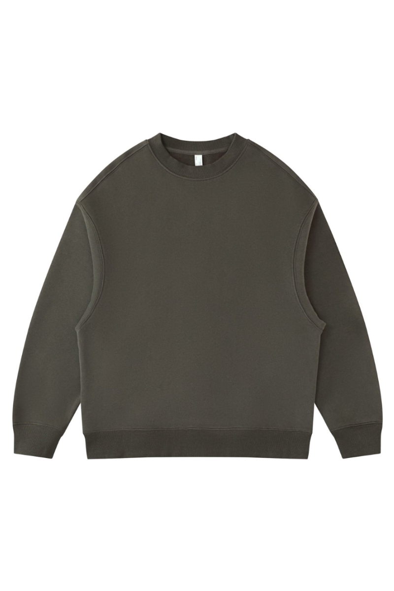 Men's Fall Winter Fleece-Lined Loose Crewneck Sweatshirt