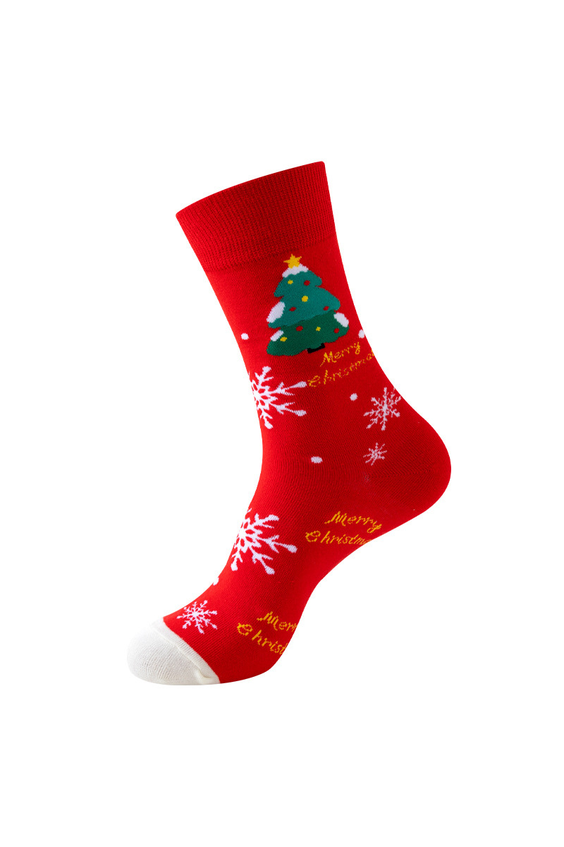 Unisex Fall Winter Festive Cartoon Christmas Crew Socks