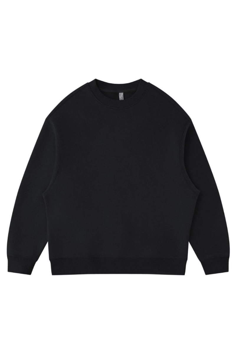Unisex Fall Winter Fleece-Lined Loose Crewneck Sweatshirt