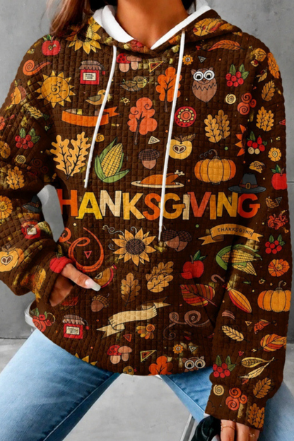 Unisex Fall Clothing Halloween Waffle Knit Graphic Hoodie