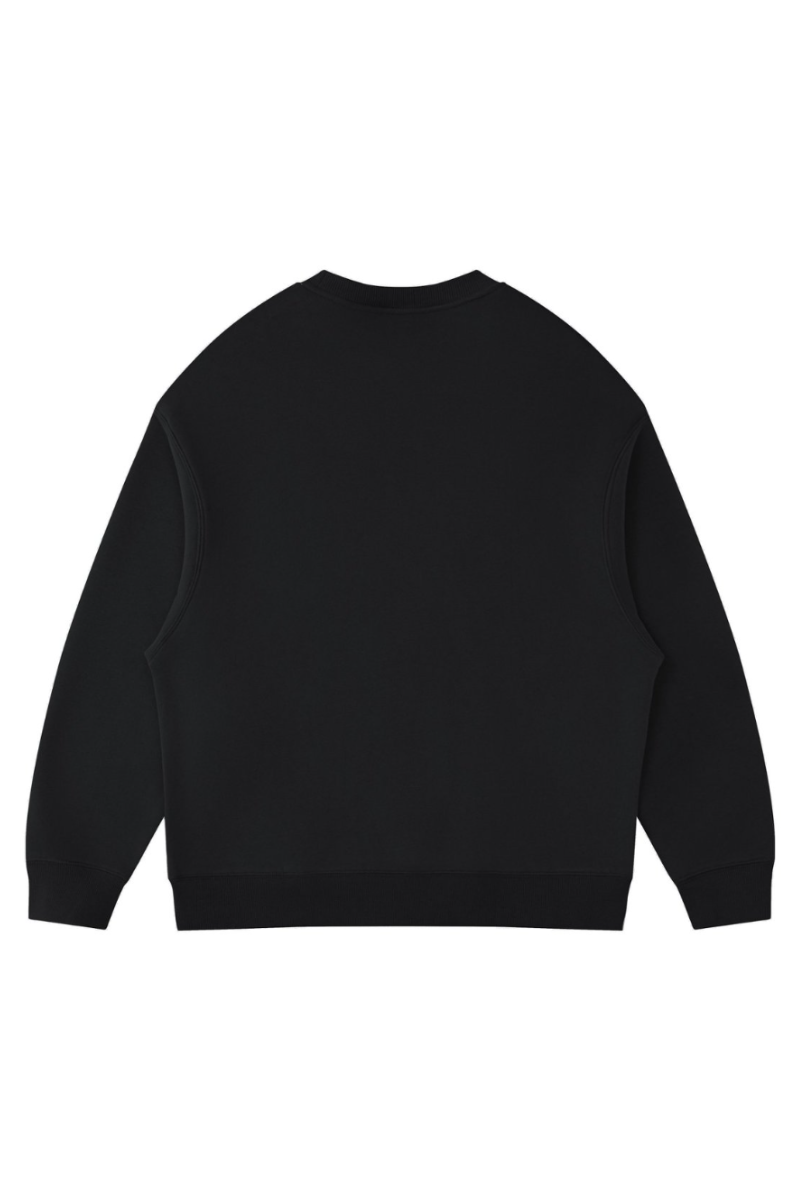 Men's Fall Winter Fleece-Lined Loose Crewneck Sweatshirt