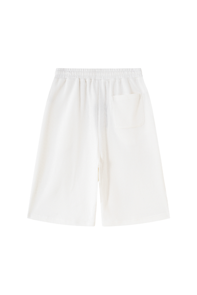 Unisex Summer Waffle Knit Drawstring Knee Length Shorts