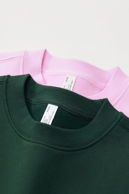 Unisex Fall Winter Fleece-Lined Loose Crewneck Sweatshirt