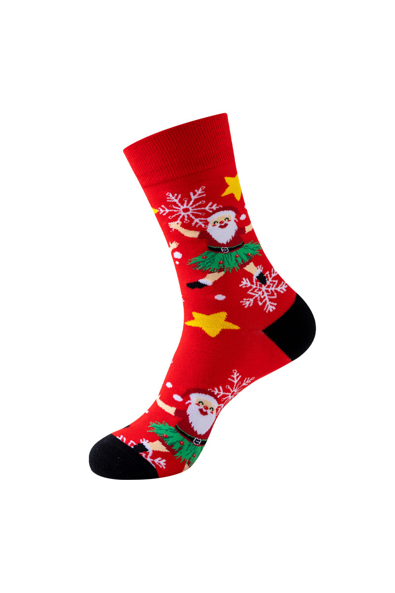 Unisex Fall Winter Festive Cartoon Christmas Crew Socks