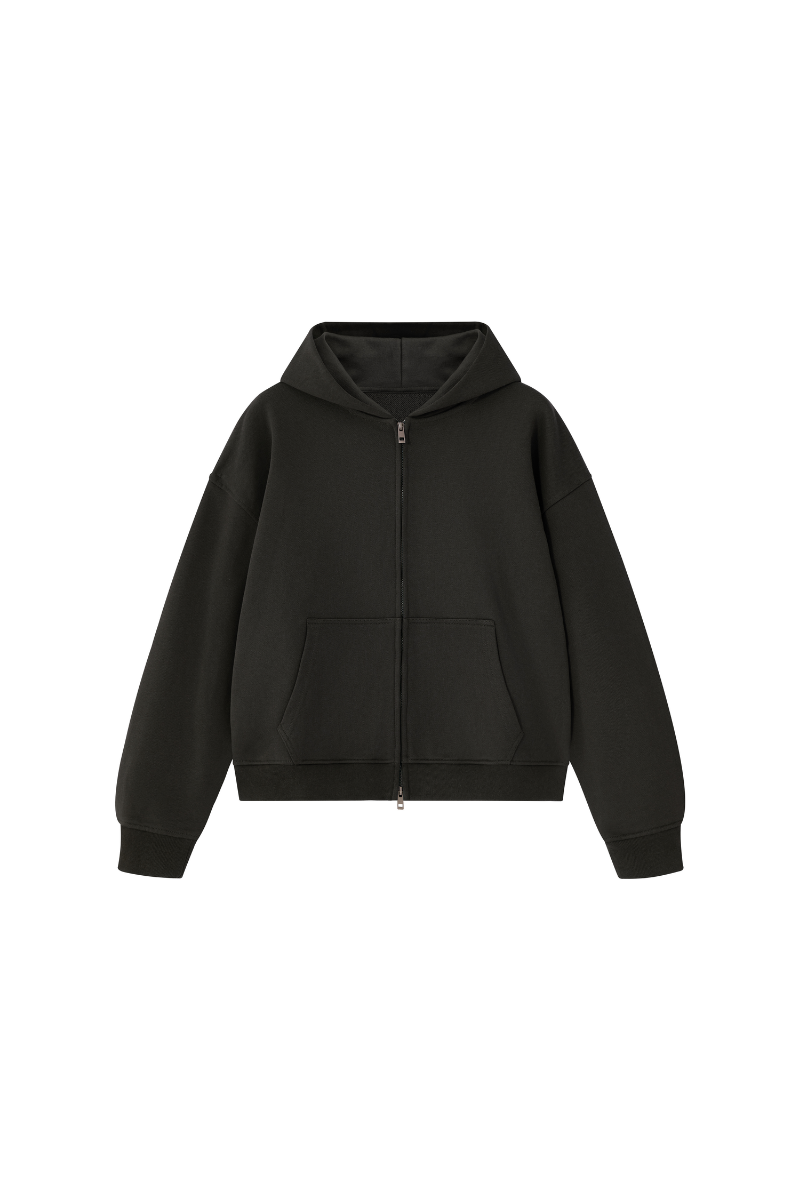 Men Fall Clothing Heavy Terry Double-Zip Pocket Hoodie