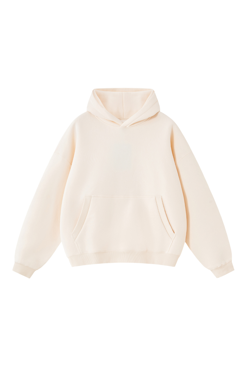 Men Fall Clothing Relaxed Boxy Fleece Pocket Ribbed Hoodie