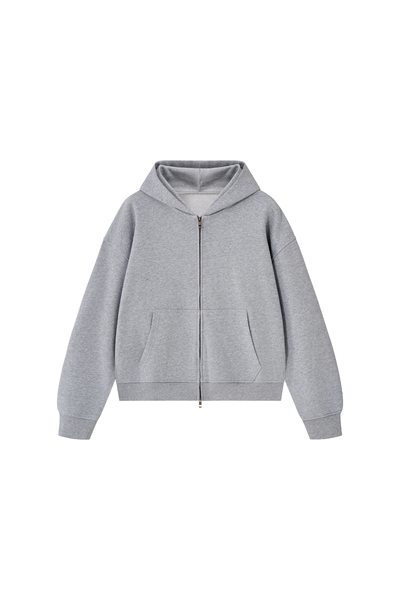 Women Fall Clothing Heavy Terry Double-Zip Pocket Hoodie