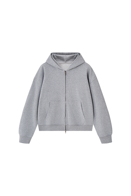 Women Fall Clothing Heavy Terry Double-Zip Pocket Hoodie