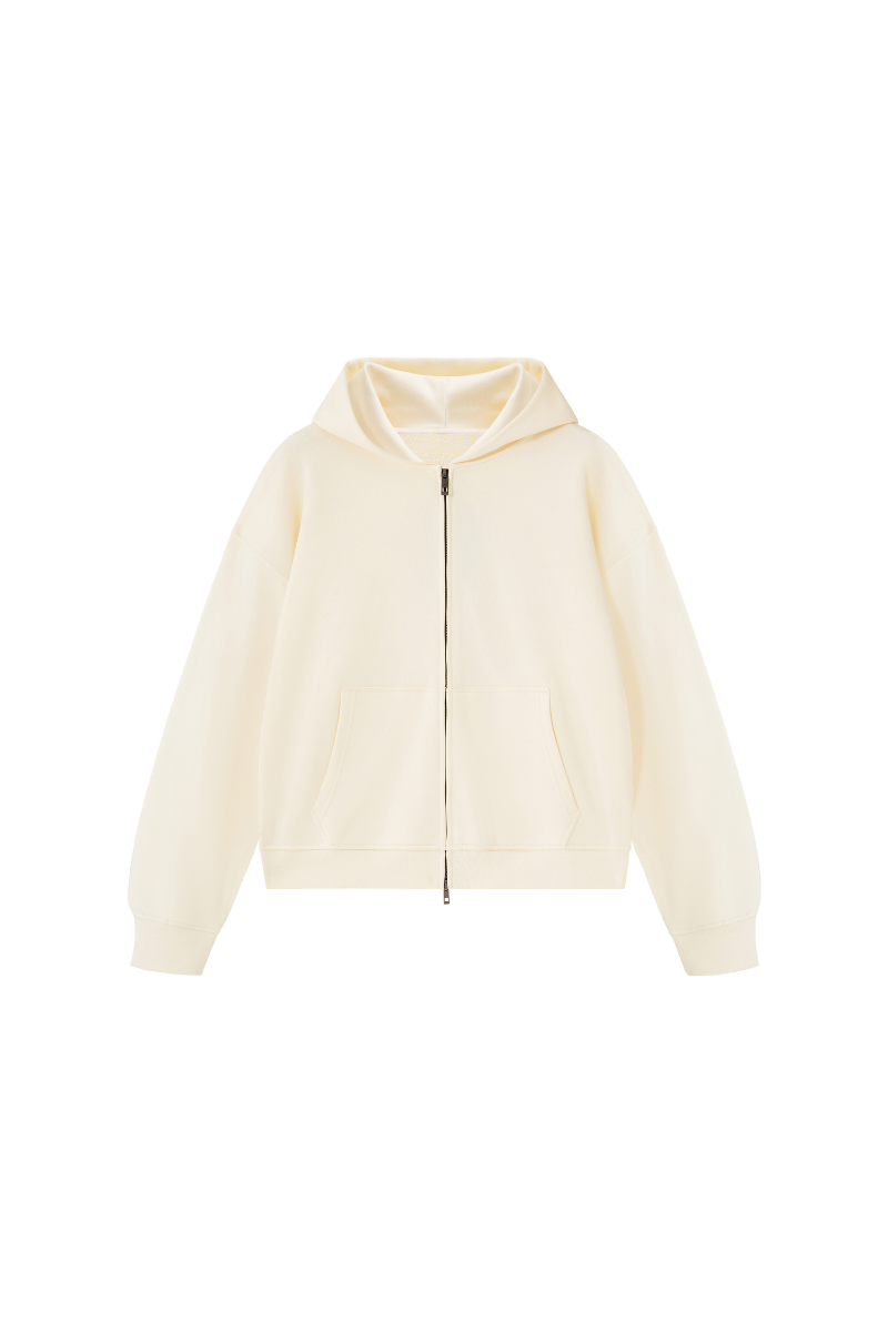 Women Fall Clothing Heavy Terry Double-Zip Pocket Hoodie