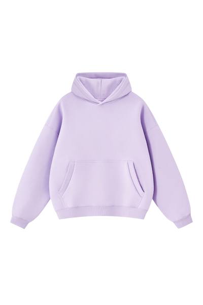 Unisex Fall Clothing Boxy Ribbed Pocket Warm Fleece Hoodie
