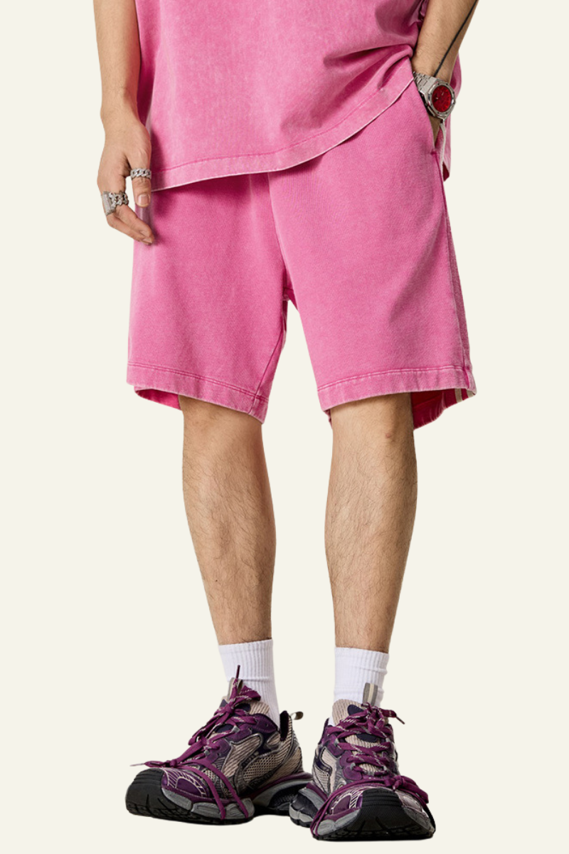 Men's Cotton Streetwear Washed Three side stripes Shorts