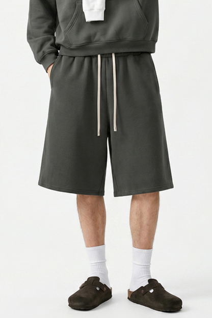 Men Fall Clothing Fleece Lined Drawstring Five Inch Shorts