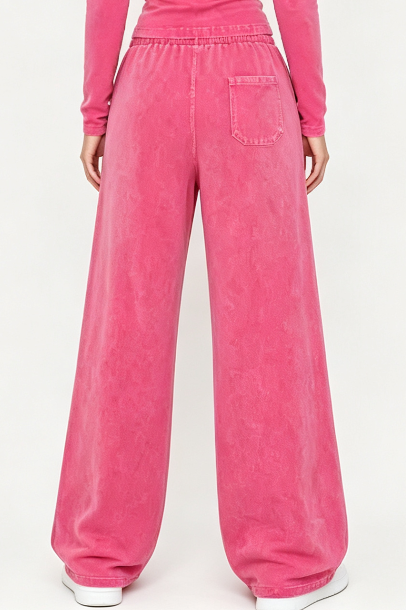 Women Fall Washed Vintage Straight Leg Sweatpants