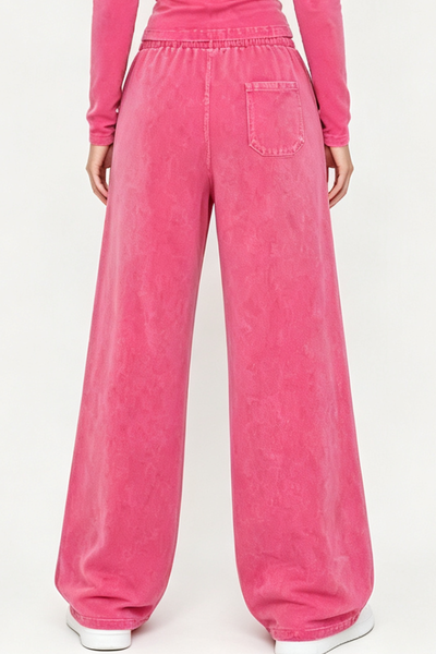 Women Fall Washed Vintage Straight Leg Sweatpants