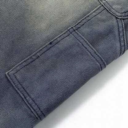 Men's Spring Blue Gray Gradient Cat Whisker Denim Jeans