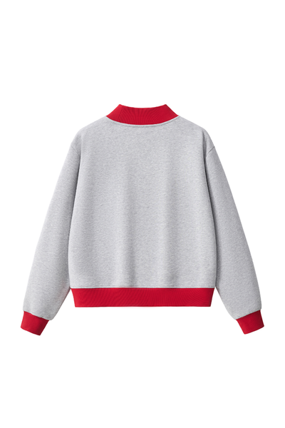 Women's Fall Winter Colorblock Cross-Neck Fleece Sweatshirt