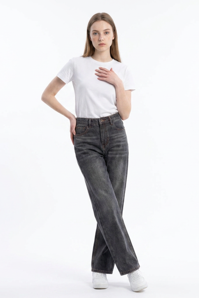 Women's Wash High Waist Straight Leg Jeans