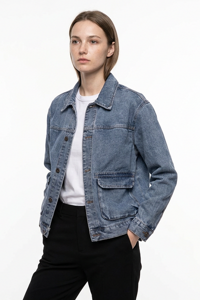 Women's Classic Washed  Relaxed Denim Jacket