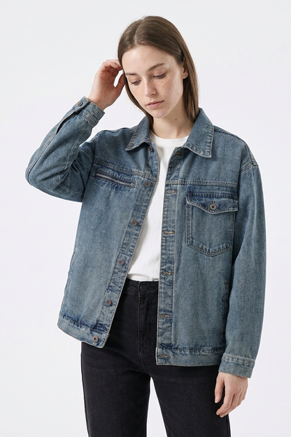 Women's Retro Wash Oversized Denim Jacket
