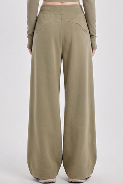 Women's Spring High-Waist Draped Wide-Leg Sweatpants