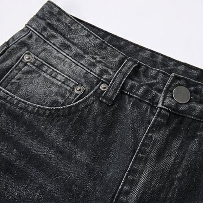 Men's Spring Gradient Butterfly Rivet Wide-Leg Denim Jeans