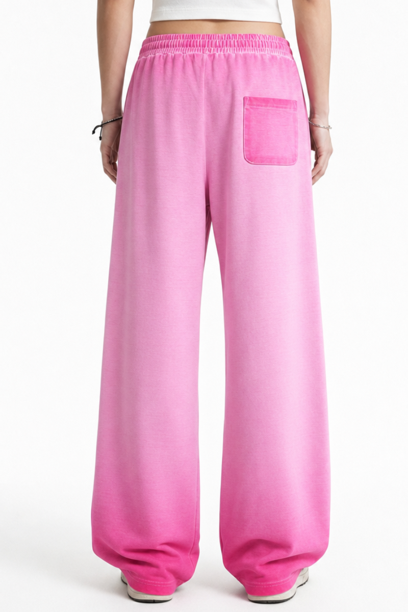Women Fall Washed Gradient Wide Leg Sweatpants