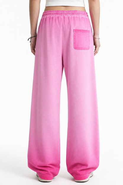 Women Fall Washed Gradient Wide Leg Sweatpants