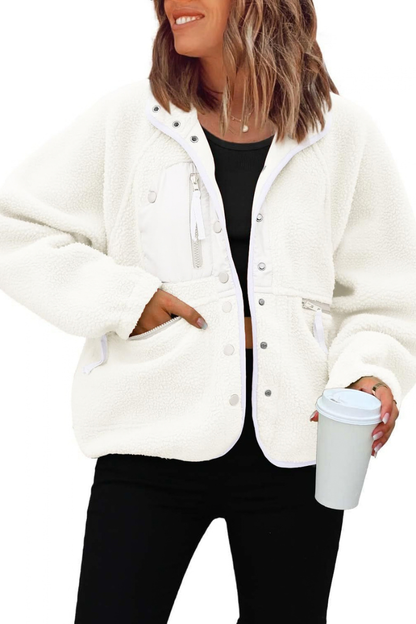 Women Fall Clothing Cozy Sherpa Fleece Utility Jacket