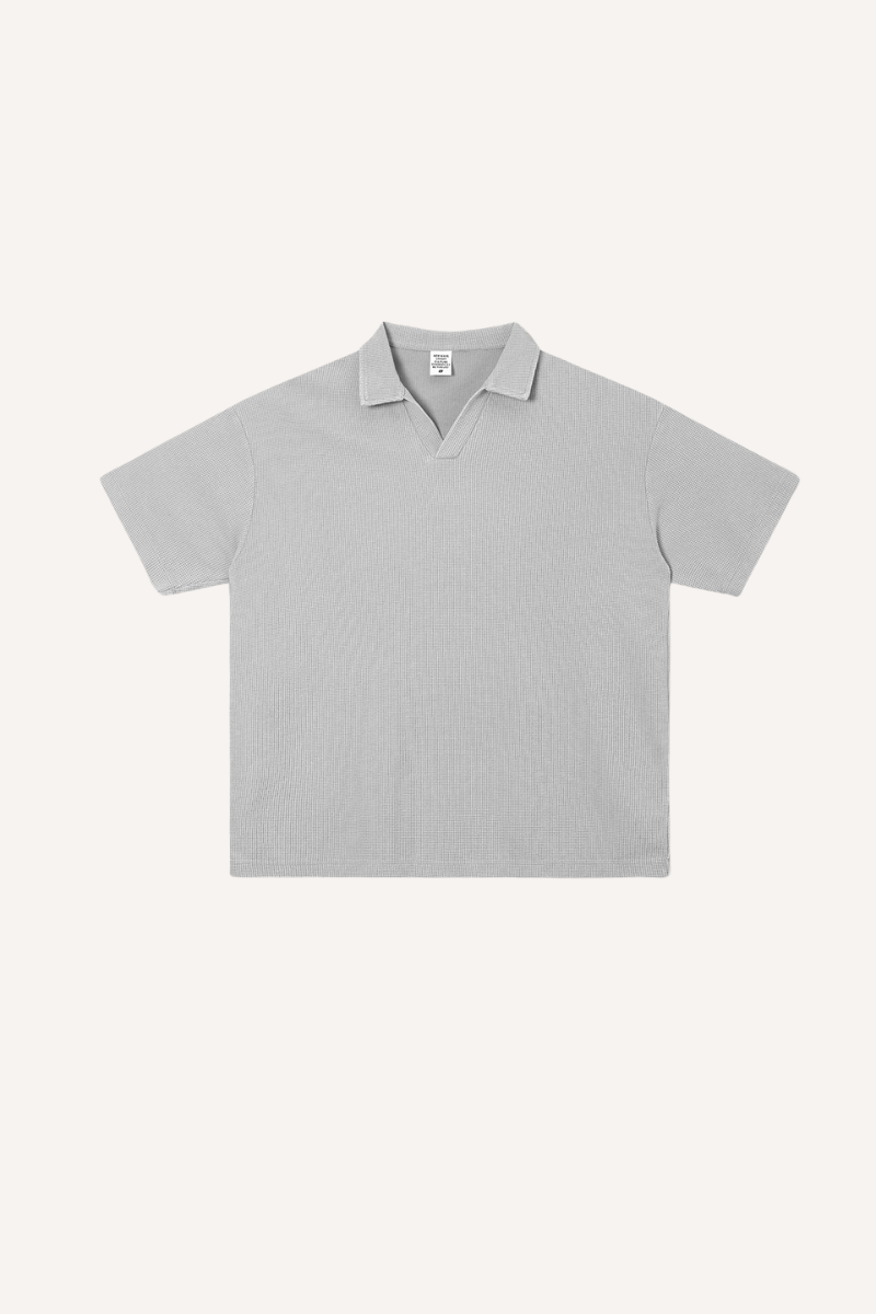 Men's Summer Vintage Washed Waffle Breathable Loose Polo