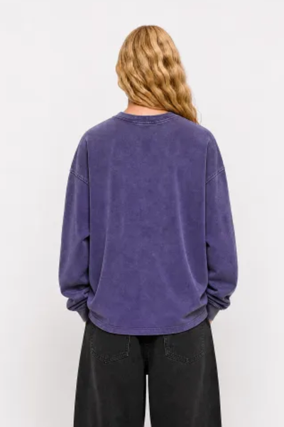 Women Spring 250G Wax Washed Oversized Long Sleeve T-Shirt