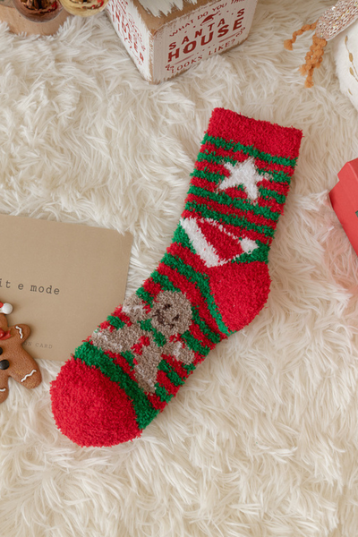 Women's Christmas Red Cute Cartoon Gift Mid Socks