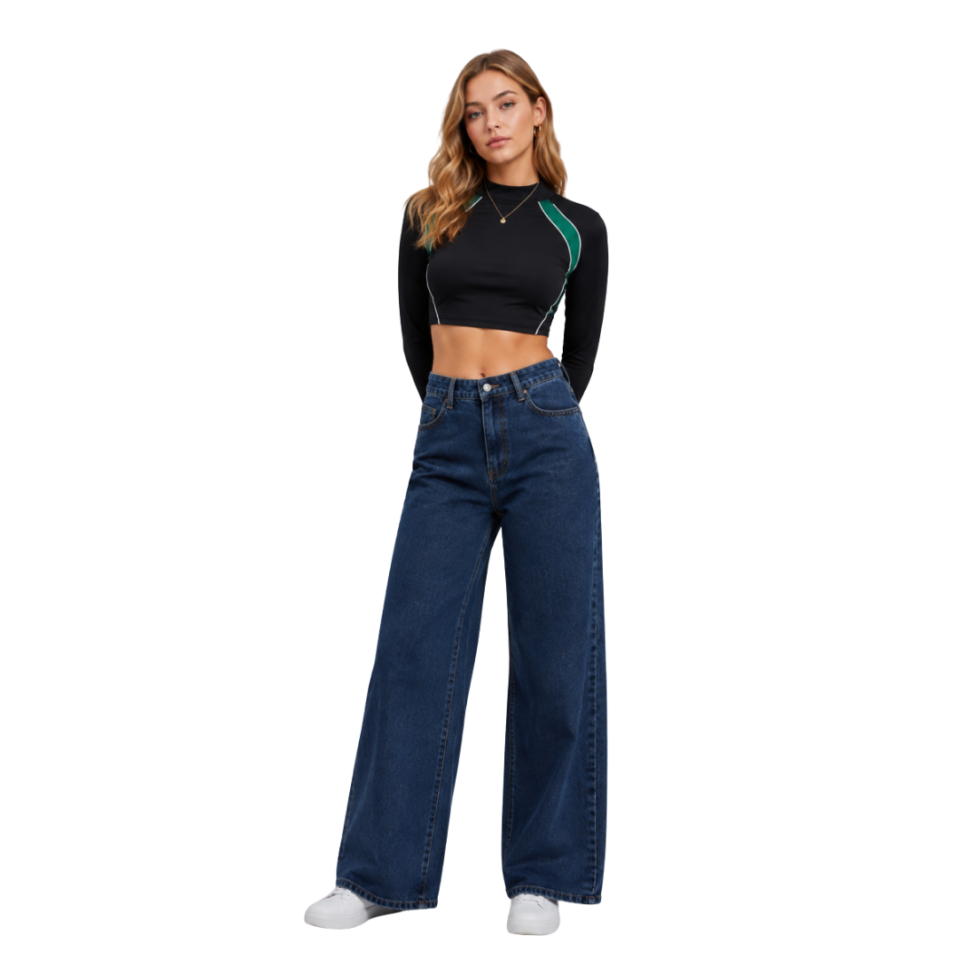 Women's High Waist Heavyweight Wide Leg Jeans