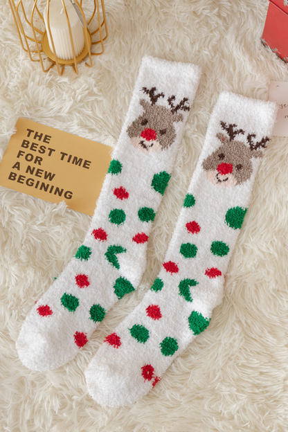 Women's Christmas Red Cute Cartoon Gift Long Socks