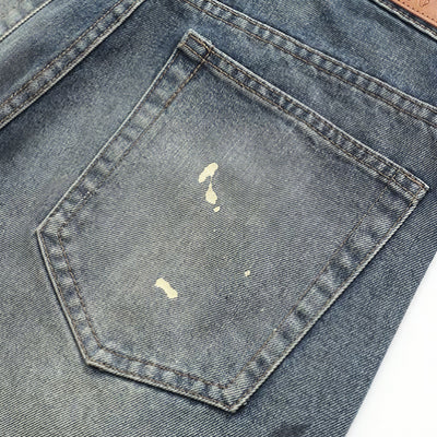 Men's Spring Splash Ink Graffiti Baggy Wide Leg Denim Jeans