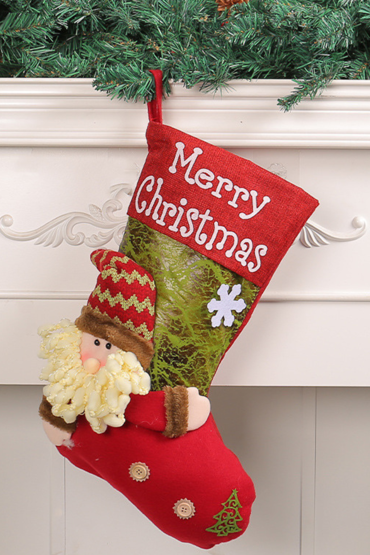 Christmas 3D Santa Ornament Socks Large Thick Decor