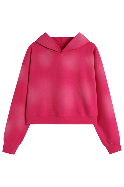Women's Fall Gradient-Wash Cropped Pullover Hoodie