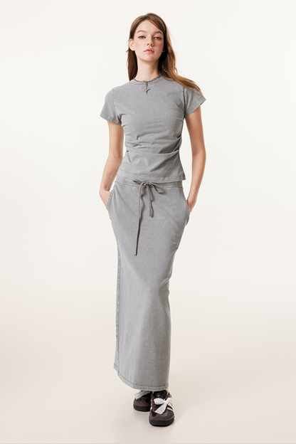 Women's Raw Edge Washed Colorblock Webbing Patchwork Set