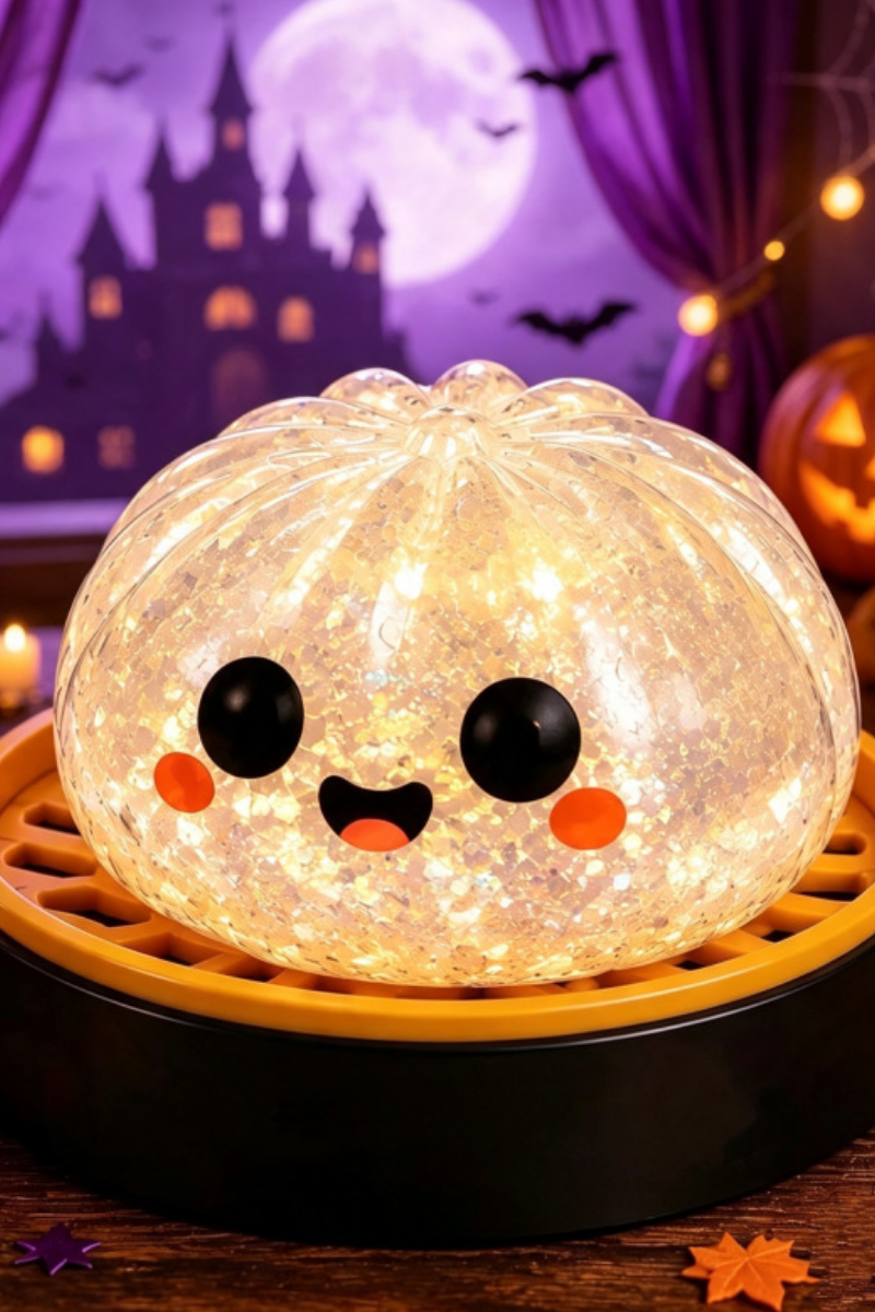 Unisex Fall Halloween Horror Bun Glitter Squishy Fidget Toy