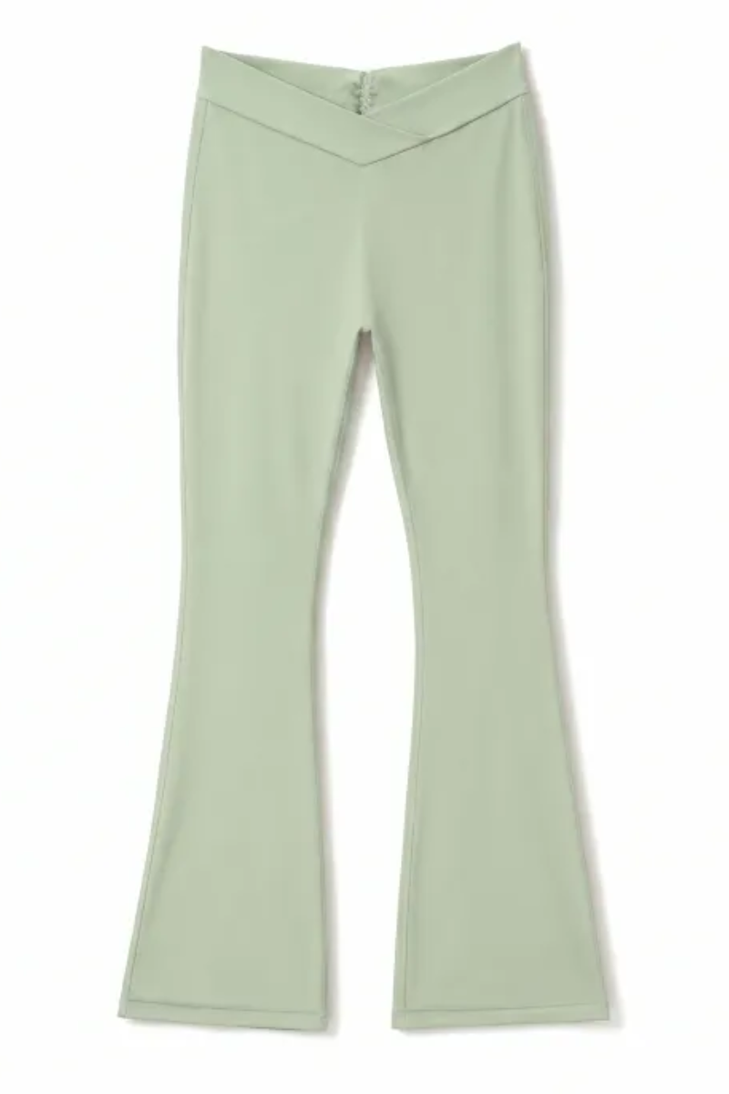 Women's Cross V Flare Scrunch Quick Dry Pants - Sky Blue