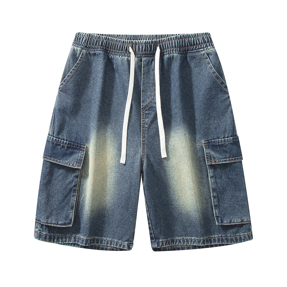 Men's Summer Light Wash Carpenter Baggy Denim Shorts