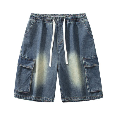 Men's Summer Light Wash Carpenter Baggy Denim Shorts